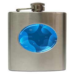 Abstract-classic-blue-background Hip Flask (6 Oz) by pakminggu