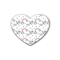 Cute-art-print-pattern Rubber Heart Coaster (4 Pack) by pakminggu