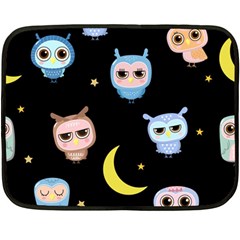 Cute-owl-doodles-with-moon-star-seamless-pattern Two Sides Fleece Blanket (mini) by pakminggu