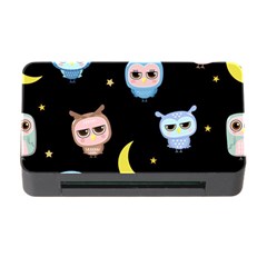 Cute-owl-doodles-with-moon-star-seamless-pattern Memory Card Reader With Cf by pakminggu