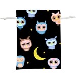 Cute-owl-doodles-with-moon-star-seamless-pattern Lightweight Drawstring Pouch (XL) Front