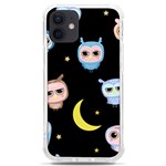 Cute-owl-doodles-with-moon-star-seamless-pattern iPhone 12 mini TPU UV Print Case	 Front