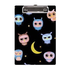 Cute-owl-doodles-with-moon-star-seamless-pattern A5 Acrylic Clipboard by pakminggu