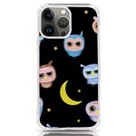 Cute-owl-doodles-with-moon-star-seamless-pattern iPhone 13 Pro Max TPU UV Print Case Front