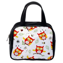 Seamless-pattern-vector-owl-cartoon-with-bugs Classic Handbag (one Side) by pakminggu