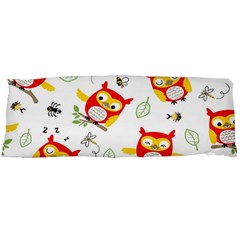 Seamless-pattern-vector-owl-cartoon-with-bugs Body Pillow Case (dakimakura) by pakminggu