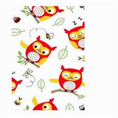 Seamless-pattern-vector-owl-cartoon-with-bugs Large Garden Flag (two Sides) by pakminggu