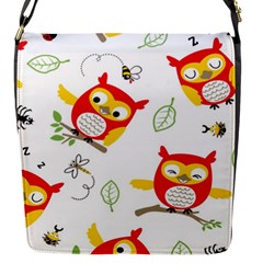 Seamless-pattern-vector-owl-cartoon-with-bugs Flap Closure Messenger Bag (s) by pakminggu