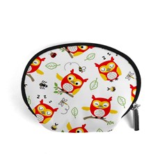 Seamless-pattern-vector-owl-cartoon-with-bugs Accessory Pouch (small) by pakminggu