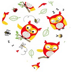 Seamless-pattern-vector-owl-cartoon-with-bugs Wooden Puzzle Heart by pakminggu