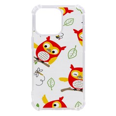 Seamless-pattern-vector-owl-cartoon-with-bugs Iphone 13 Pro Tpu Uv Print Case by pakminggu