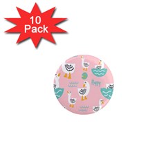 Cute Happy Duck Gift Card Design Seamless Pattern Template 1  Mini Magnet (10 pack) 