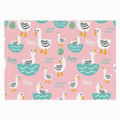 Cute Happy Duck Gift Card Design Seamless Pattern Template Large Glasses Cloth