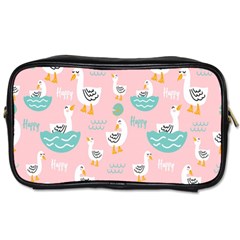 Cute Happy Duck Gift Card Design Seamless Pattern Template Toiletries Bag (One Side)