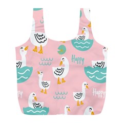 Cute Happy Duck Gift Card Design Seamless Pattern Template Full Print Recycle Bag (L)