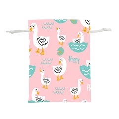 Cute Happy Duck Gift Card Design Seamless Pattern Template Lightweight Drawstring Pouch (S)