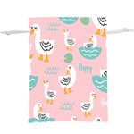 Cute Happy Duck Gift Card Design Seamless Pattern Template Lightweight Drawstring Pouch (XL) Back