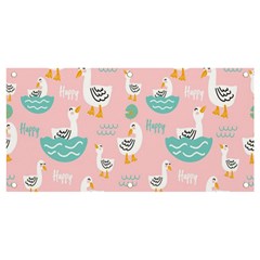 Cute Happy Duck Gift Card Design Seamless Pattern Template Banner and Sign 4  x 2 