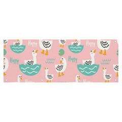 Cute Happy Duck Gift Card Design Seamless Pattern Template Banner and Sign 8  x 3 