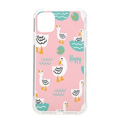 Cute Happy Duck Gift Card Design Seamless Pattern Template iPhone 11 TPU UV Print Case