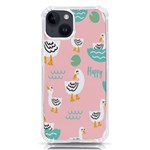 Cute Happy Duck Gift Card Design Seamless Pattern Template iPhone 14 TPU UV Print Case Front