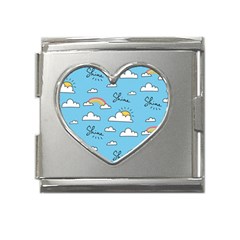 Sky Pattern Mega Link Heart Italian Charm (18mm) by pakminggu