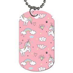 Cute-unicorn-seamless-pattern Dog Tag (two Sides) by pakminggu