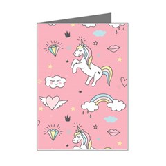 Cute-unicorn-seamless-pattern Mini Greeting Card by pakminggu