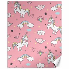 Cute-unicorn-seamless-pattern Canvas 11  X 14  by pakminggu