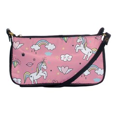 Cute-unicorn-seamless-pattern Shoulder Clutch Bag by pakminggu