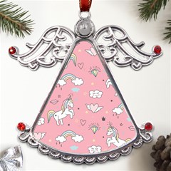 Cute-unicorn-seamless-pattern Metal Angel With Crystal Ornament by pakminggu