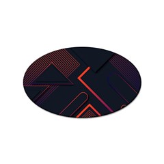 Gradient-geometric-shapes-dark-background-design Sticker (oval) by pakminggu