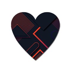 Gradient-geometric-shapes-dark-background-design Heart Magnet by pakminggu