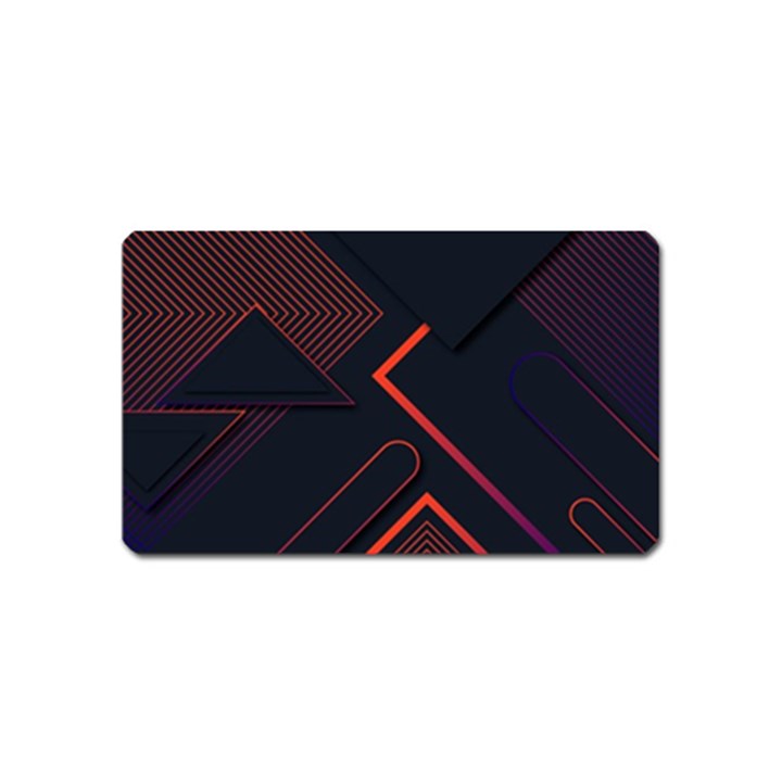 Gradient-geometric-shapes-dark-background-design Magnet (Name Card)