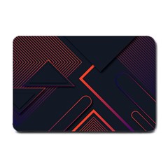 Gradient-geometric-shapes-dark-background-design Small Doormat by pakminggu