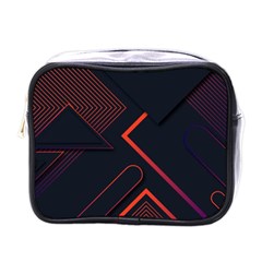 Gradient-geometric-shapes-dark-background-design Mini Toiletries Bag (one Side) by pakminggu