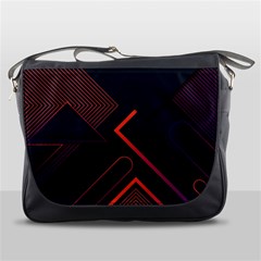 Gradient-geometric-shapes-dark-background-design Messenger Bag by pakminggu