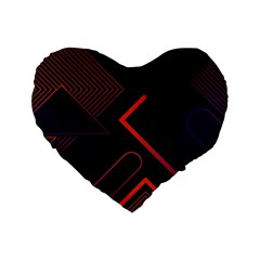 Gradient-geometric-shapes-dark-background-design Standard 16  Premium Heart Shape Cushions by pakminggu