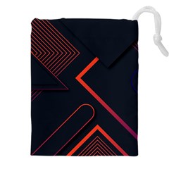 Gradient-geometric-shapes-dark-background-design Drawstring Pouch (4xl) by pakminggu