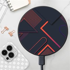 Gradient-geometric-shapes-dark-background-design Wireless Fast Charger(black) by pakminggu