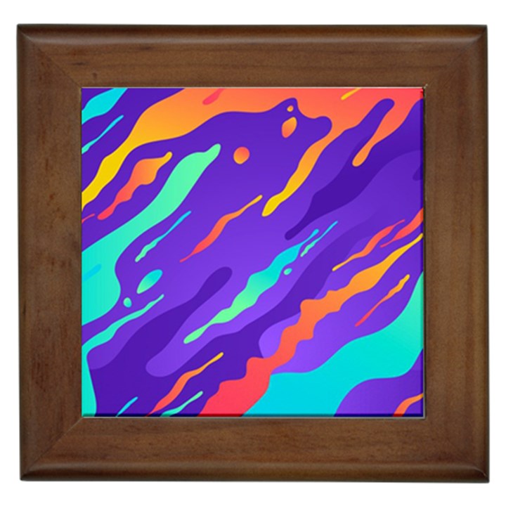 Multicolored-abstract-background Framed Tile