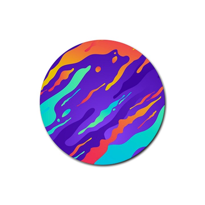 Multicolored-abstract-background Rubber Coaster (Round)