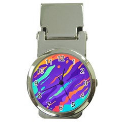 Multicolored-abstract-background Money Clip Watches