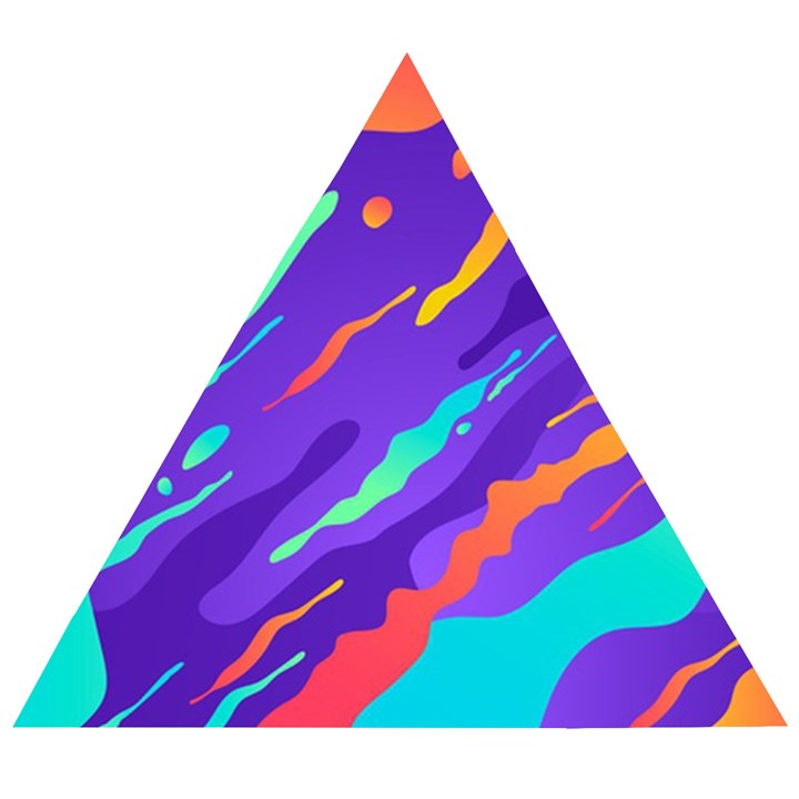 Multicolored-abstract-background Wooden Puzzle Triangle