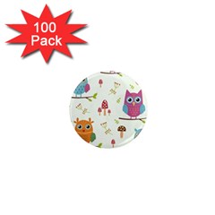 Forest-seamless-pattern-with-cute-owls 1  Mini Magnets (100 Pack)  by pakminggu