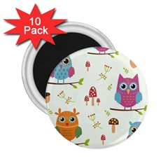 Forest-seamless-pattern-with-cute-owls 2 25  Magnets (10 Pack)  by pakminggu