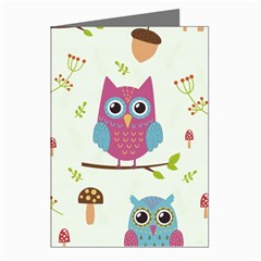 Forest-seamless-pattern-with-cute-owls Greeting Cards (pkg Of 8) by pakminggu