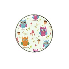 Forest-seamless-pattern-with-cute-owls Hat Clip Ball Marker (4 Pack) by pakminggu