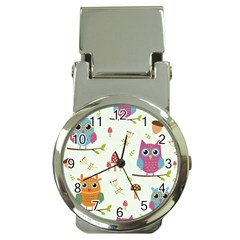 Forest-seamless-pattern-with-cute-owls Money Clip Watches by pakminggu