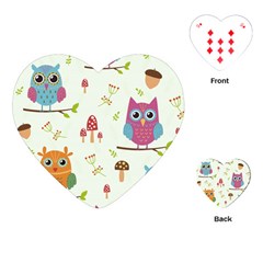 Forest-seamless-pattern-with-cute-owls Playing Cards Single Design (heart) by pakminggu